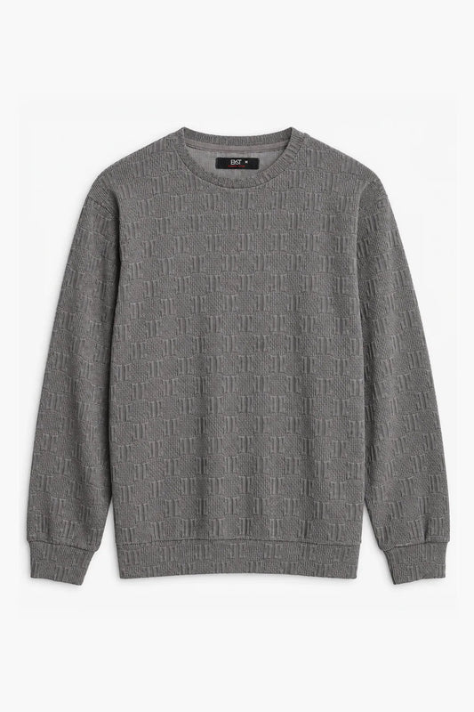 Textured Knit Sweatshirt