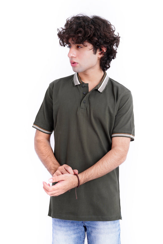 Jacquard Collar Polo