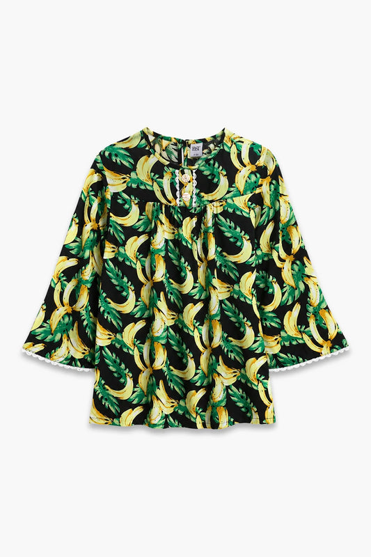 Girls 25803 Graphic Loungewear Suit - GREEN & BLACK