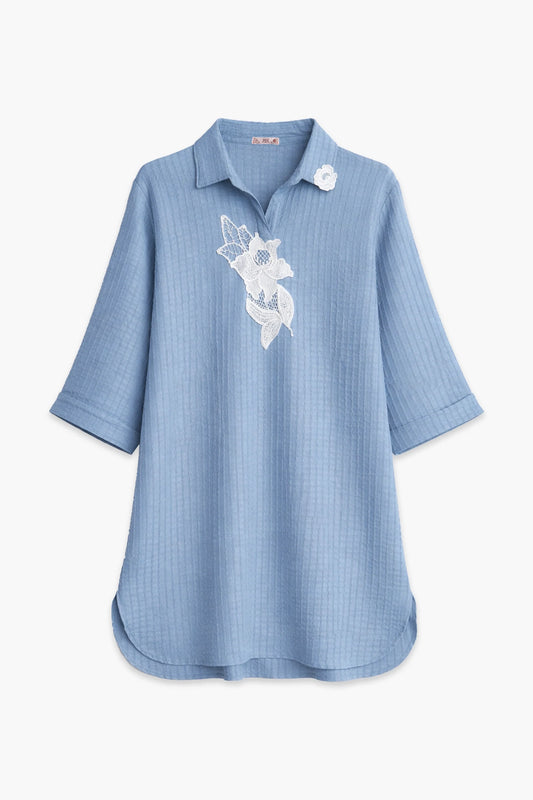 EMB CRINKLE SUIT