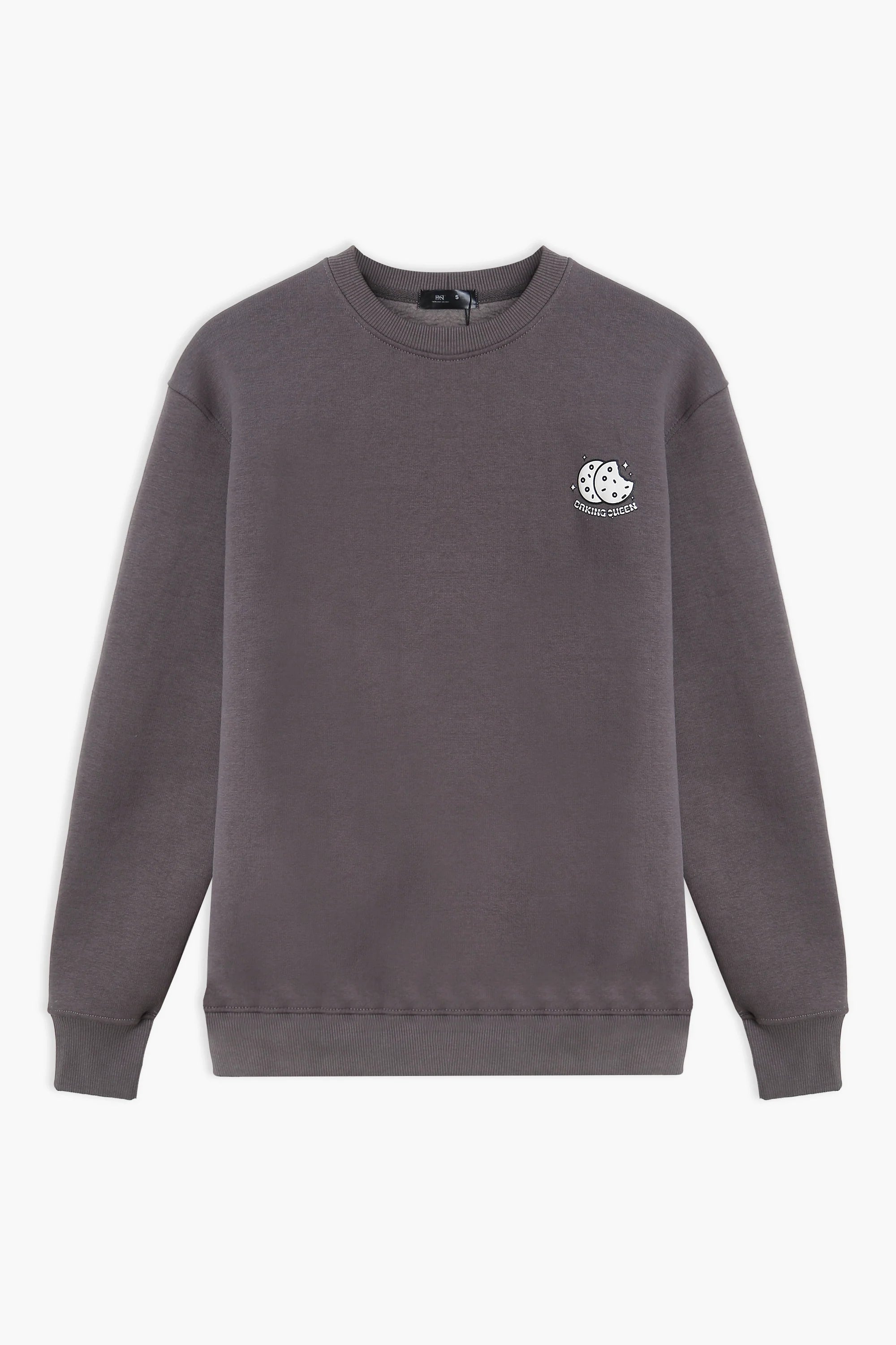 WOMEN EX-0000005828 GRAPHIC SWEATSHIRT - D/GREY