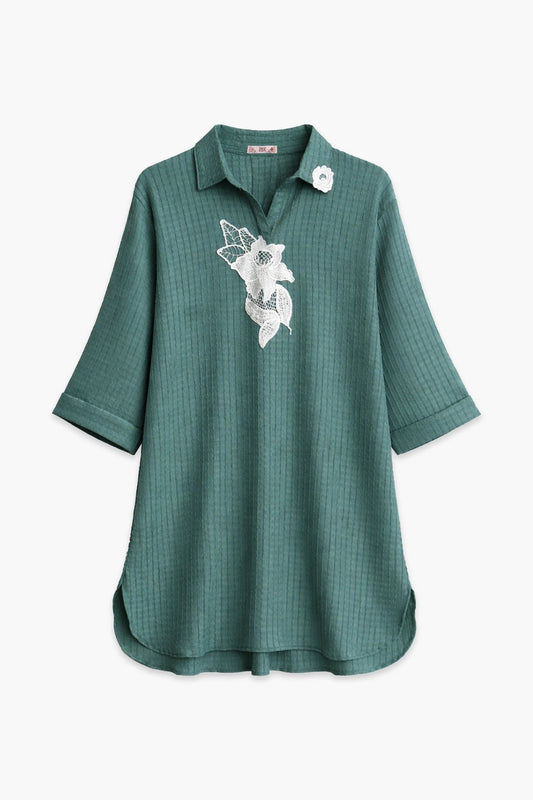 EMB CRINKLE SUIT