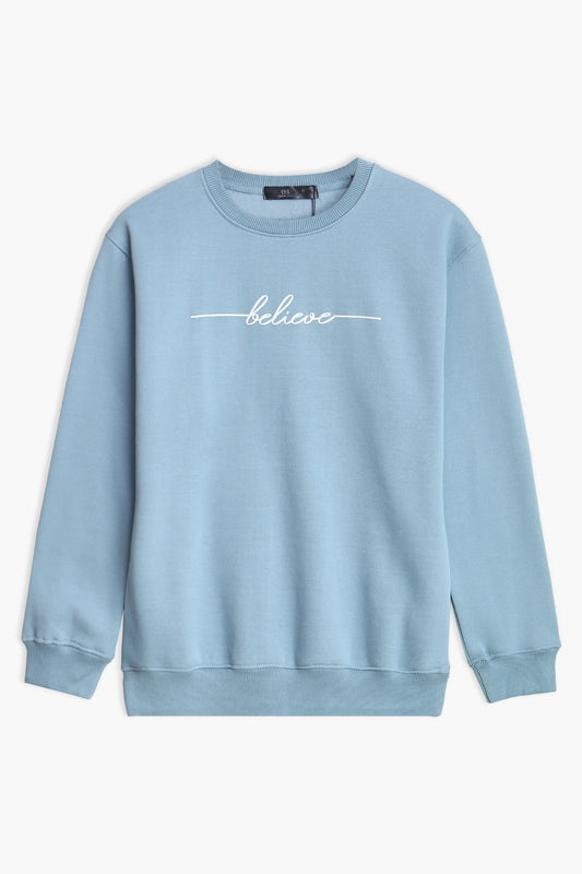 WOMEN EX-0000005747 GRAPHIC SWEATSHIRT - SKY BLUE