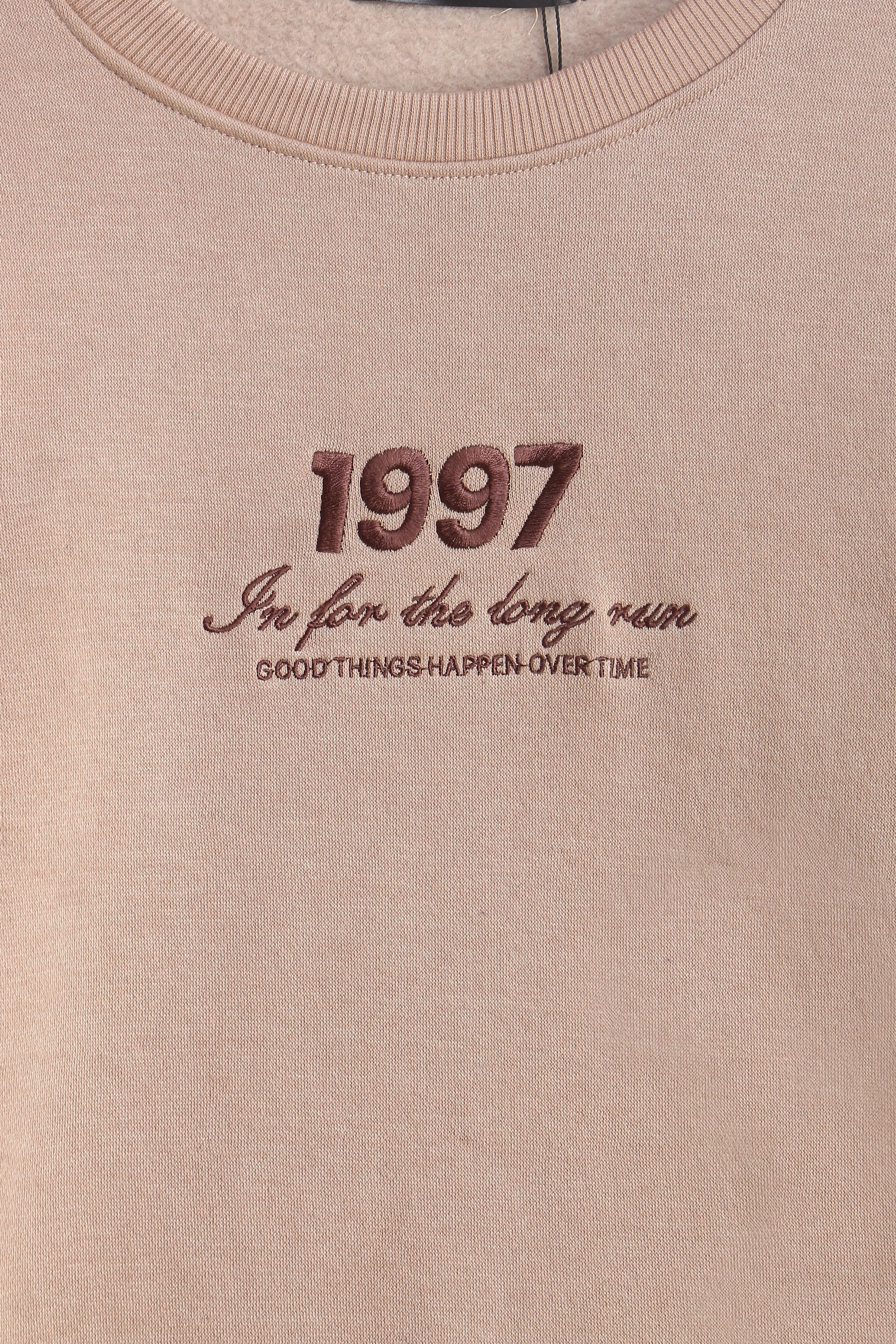 WOMEN EX-0000005746 EMBROIDERED SWEATSHIRT - KHAKI