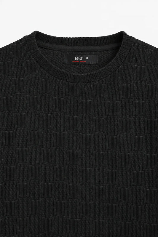 Textured Knit Sweatshirt