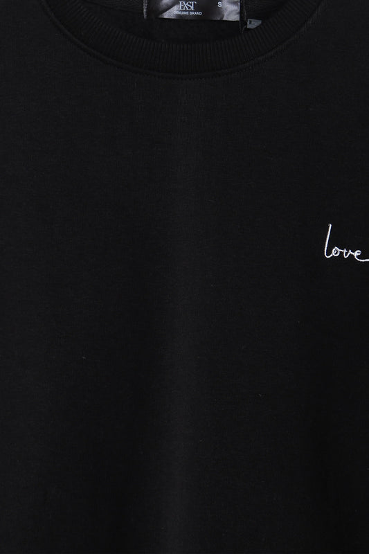 WOMEN EX-0000005744 GRAPHIC SWEATSHIRT - BLACK