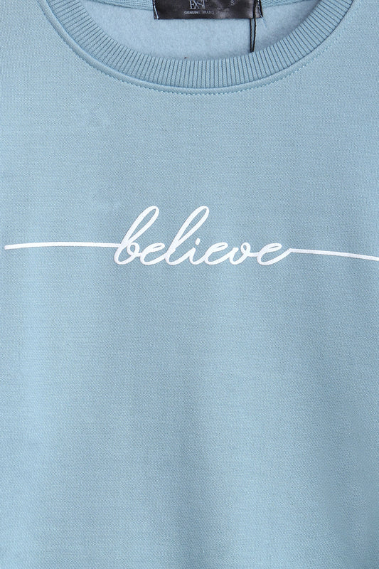 WOMEN EX-0000005747 GRAPHIC SWEATSHIRT - SKY BLUE