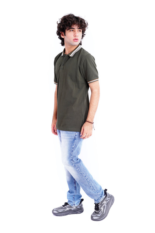 Jacquard Collar Polo