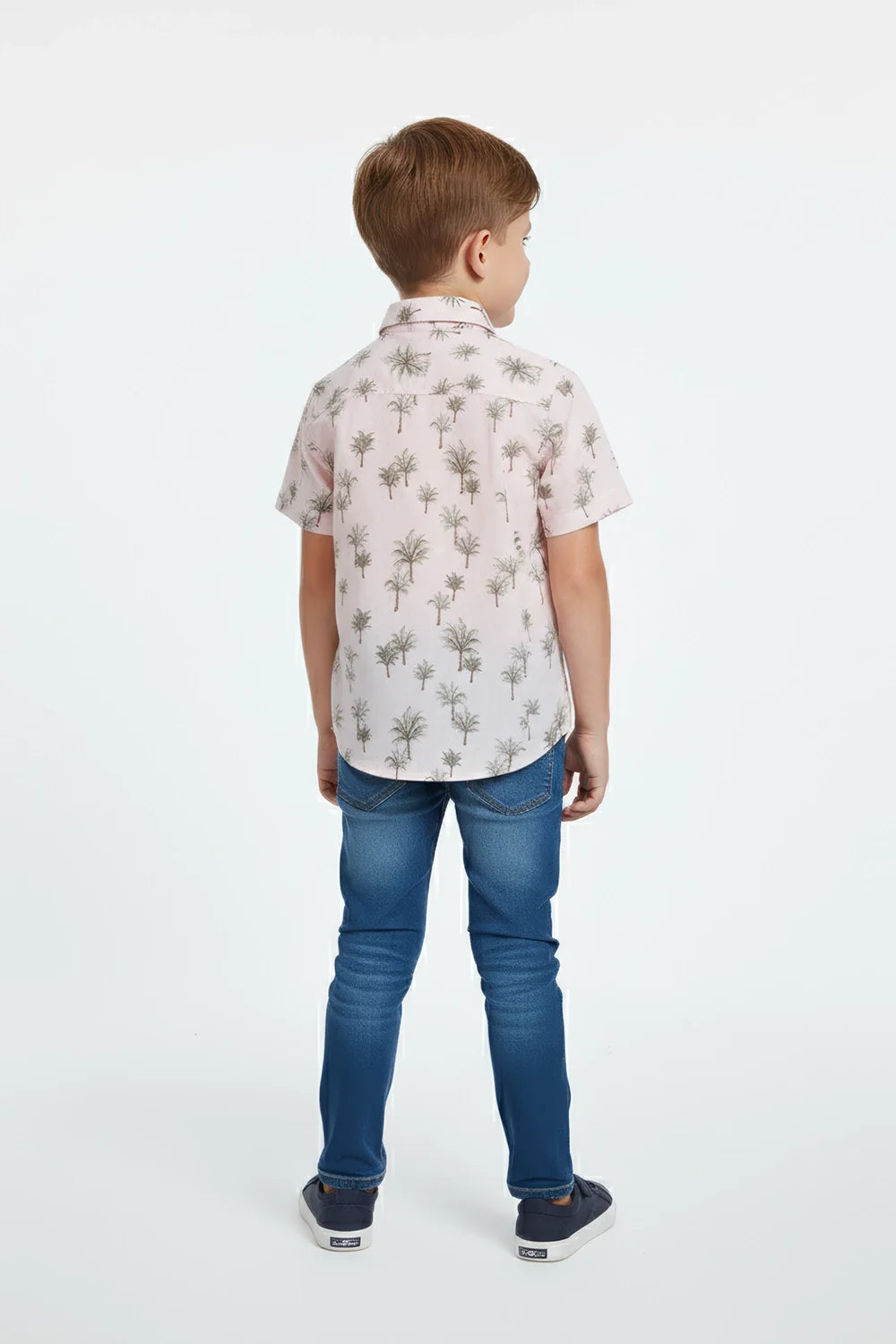Boys Casual Printed Viscose Shirt - Pink
