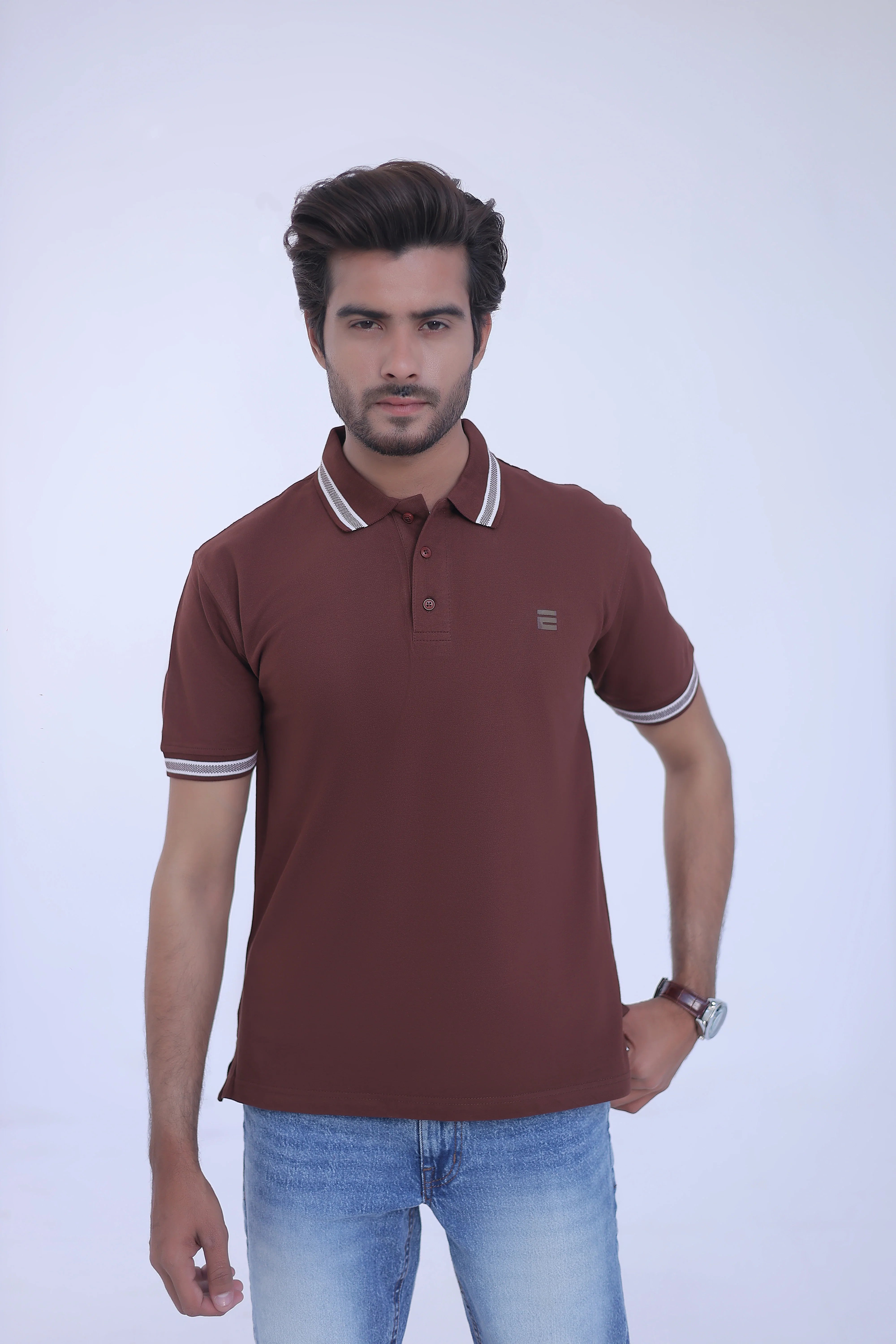 Jacquard Collar Polo