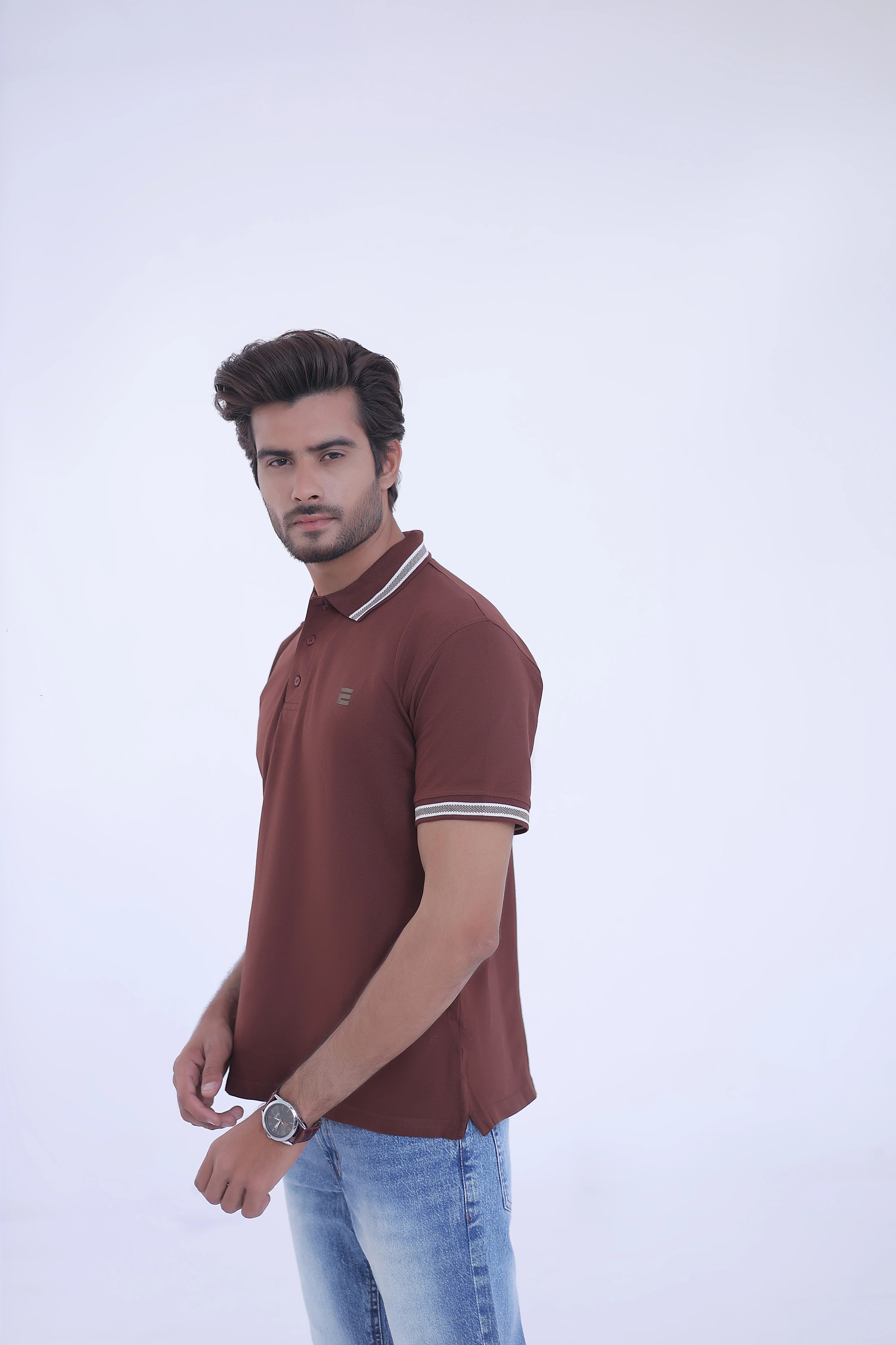 Jacquard Collar Polo