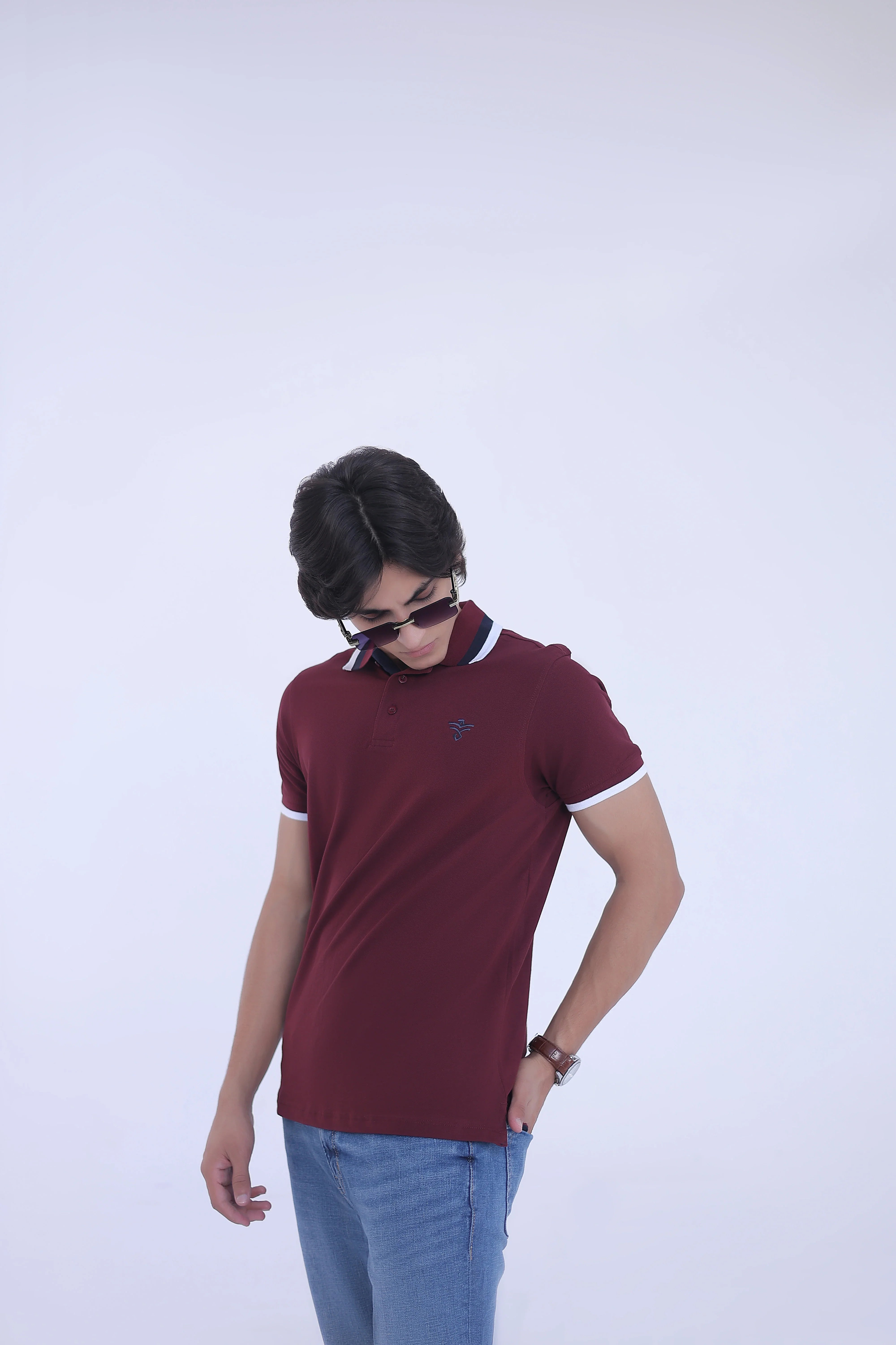 Jacquard Collar Polo